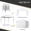 10'x10' Pop Up Canopy with 2 Mesh Windows, Reflective Top, Instant Shelter Gazebo with Adjustable Heights, White