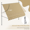 10' x 4' Manual Retractable Awning, Non-Screw Freestanding Patio Awning, UV Resistant, for Window or Door, Beige