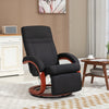 Manual Recliner Chair for Adults, Adjustable Swivel Recliner with Footrest, Padded Arms and Wood Base for Living Room, Black