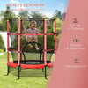 5.3FT Kids Trampoline with Safety Enclosure, for 3-10 Years Old, Indoor & Outdoor Use, Red