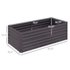 Galvanized Raised Garden Bed, Steel Outdoor Planters with Reinforced Rods,, 71'' x 36'' x 23'', Dark Gray