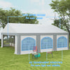 20' x 20' Heavy-duty Large Wedding Tent, Outdoor Carport Garage Party Tent, Patio Gazebo Canopy with Sidewall, Gray