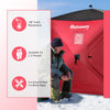 2 Person Ice Fishing Tent, Waterproof Oxford Fabric Portable Pop-up Ice FIshing Shelter with Bag for Outdoor Fishing, Red