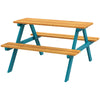 Kids Outdoor Table Set Wooden Toddler Picnic Table & Benches for 4 Kids 3-8 Years Old, Easy Installation, Natural Wood