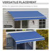 12' x 10' Manual Retractable Awning, Sunshade Canopy, Outdoor Sunshade Shelter with Adjustable & Versatile Design, Dark Blue