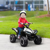 12V Kids ATV Quad Car with Forward & Backward Function, 4 Wheeler with Wheels, Music, Electric Ride-on ATV for Toddlers Ages 3+ Years Old, White