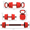 4-in-1 Adjustable Weights Dumbbell Sets, Used as Barbell, Kettlebell, Push up Stand, Free Weight Set for Men & Women Home Gym Training, 44LBS