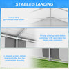 20' x 20' Heavy-duty Large Wedding Tent, Outdoor Carport Garage Party Tent, Patio Gazebo Canopy with Sidewall, Gray