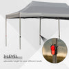 10' x 20' Heavy Duty Pop Up Canopy with 7 Removable Zippered Sidewall, Bottom Privacy Sidewall, Roller Bag, Upgraded Tube, Party Event, Grey