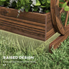 Wooden Wagon Planter Box, 3-Tier Raised Garden Bed, for Vegetables Flowers Herbs, 25" x 24" x 23"