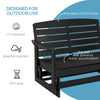 Patio Glider Bench w/ HDPE Slatted Double Rocking Chair, Black