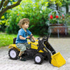 Kids Ride on Excavator, Pedal Go Kart with Front Loader Digger for 3 Year Old, Yellow