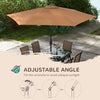 8 Pieces Patio Furniture Set with 9Ft Patio Umbrella, Outdoor Dining Table and Chairs, Light Mixed Brown