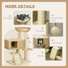 Cat Tree for Indoor Cats w/ Scratching Posts, Condo Cat Tower, Beige