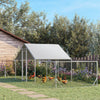 23' x 6.6' Large Chicken Coop with Weather-Resistant Cover for 12-14 Chickens, Silver