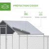 23' x 6.6' Large Chicken Coop with Weather-Resistant Cover for 12-14 Chickens, Silver