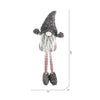 Fabric Christmas Gnomes Table Decor, 4-Piece Set with Plaid and Knit Hats, Festive Ornaments, Gray