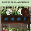 Elevated Wood Planter with Trellis for Climbing Plants Raised Garden Bed with Legs and Drainage Holes Carbonized Color