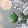 Glass Christmas Ball Set, Set of 12 for Holiday Tree Ornaments, Green