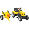 Kids Ride on Tractor with Back Trailer, Shovel & Rake, Horn, Pedal Go Kart for 3 Years Old, Yellow