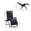 Padded Zero Gravity Chair, Folding Recliner Chair with Cup Holder Cushion, Black