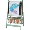 Art Easel for Kids with Paper Roll, 3 in 1 Toddler Painting Easel with Blackboard, Whiteboard, Storage Baskets, Green