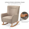 Modern Rocking Chair Sofa Armchair Modern Accent Chair with Thick Padding, Winged Back for Living Room, or Bedroom, Greige