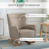 Modern Rocking Chair Sofa Armchair Modern Accent Chair with Thick Padding, Winged Back for Living Room, or Bedroom, Greige