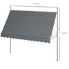 11.5' x 4' Manual Retractable Awning, Non-Screw Freestanding Patio Awning, UV Resistant, for Window or Door, Dark Gray