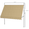 10' x 4' Manual Retractable Awning, Non-Screw Freestanding Patio Awning, UV Resistant, for Window or Door, Beige