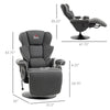 Manual Recliner, Swivel Lounge Armchair with Footrest and Two Cup Holders for Living Room, Black