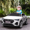 12V Kids Electric Ride On Audi Car, Battery Powered Toy w/ Parent Remote Control, Safety Belt, LED Lights, Music & Horn for 3-5 Years Old, White