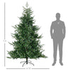 7.5' Artificial Wide Christmas Tree Holiday Décor, with Easy-to-Shape Branches, Auto Open, Steel Base, Green