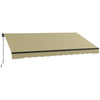 12' x 10' Retractable Awning, 280gsm UV Resistant Sunshade Shelter for Deck, Balcony, Yard, Beige