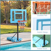 Poolside Basketball Goal, 36.5"-48.5" Height Adjustable Portable Hoop System, Backboard & Fillable Base, Blue