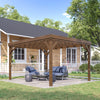 10' x 12' Outdoor Pergola, Wood Gazebo Grape Trellis with Stable Structure and Concrete Anchors, for Garden, Patio, Backyard, Deck