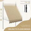 6.5' x 4' Manual Retractable Awning, Non-Screw Freestanding Patio Awning, UV Resistant, for Window or Door, Beige