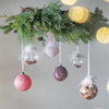 Pink Christmas Hanging Balls, Set of 6 Glass Ornaments for Holiday Tree Decor