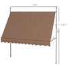 10' x 4' Manual Retractable Awning, Non-Screw Freestanding Patio Awning, UV Resistant, for Window or Door, Coffee