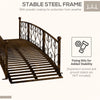 7' Metal Arch Garden Bridge Arc Footbridge with Side Railings Decorative Scrollwork, Bronze