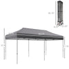 10' x 20' Pop Up Canopy Tent, Outdoor Easy up Tent with 3-Level Adjustable Height & Wheeled Carry Bag, Gray