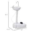 20" 4.5 Gallon Portable Camping Hand Wash Sink With Towel Holder Soap Dispenser Rolling Wheels Faucet Station Outdoor Events Gatherings