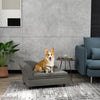 Dog Sofa, Elevated Pet Bed for Small and Medium Dogs, with Hidden Storage, Soft Tufted Cushion, Gray