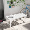 Slatted Wooden Garden Bench, Curved Seat Front Porch Bench, White