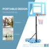 Poolside Basketball Goal, 36.5"-48.5" Height Adjustable Portable Hoop System, Backboard & Fillable Base, Blue