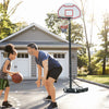 Portable Basketball Hoop System Stand with 29in Backboard, Wheels, Height Adjustable 6.3FT-8.2FT for Indoor Outdoor Use