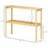 2-Tier Bamboo Shelf, Multifunctional Storage Shelf, Plant Flower Stand for the Bathroom, Kitchen, Living Room, Natural