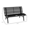 Outdoor Bench Patio Bench Aluminum Lightweight Park Bench with Slatted Seat, for Lawn, Park, Deck, Black