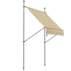 6.5' x 4' Manual Retractable Awning, Non-Screw Freestanding Patio Awning, UV Resistant, for Window or Door, Beige