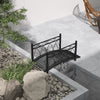 3.3' Metal Arch Zen Garden Pond Bridg with Safety Siderails for Stream, Fish Pond, Black